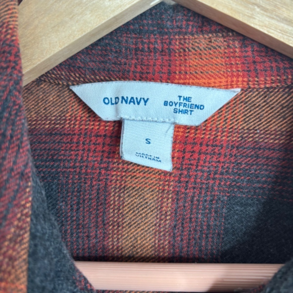 Old Navy The Boyfriend Flannel Shirt S Swiftie Evermore Grunge Fall Cozy Classic - Picture 4 of 8
